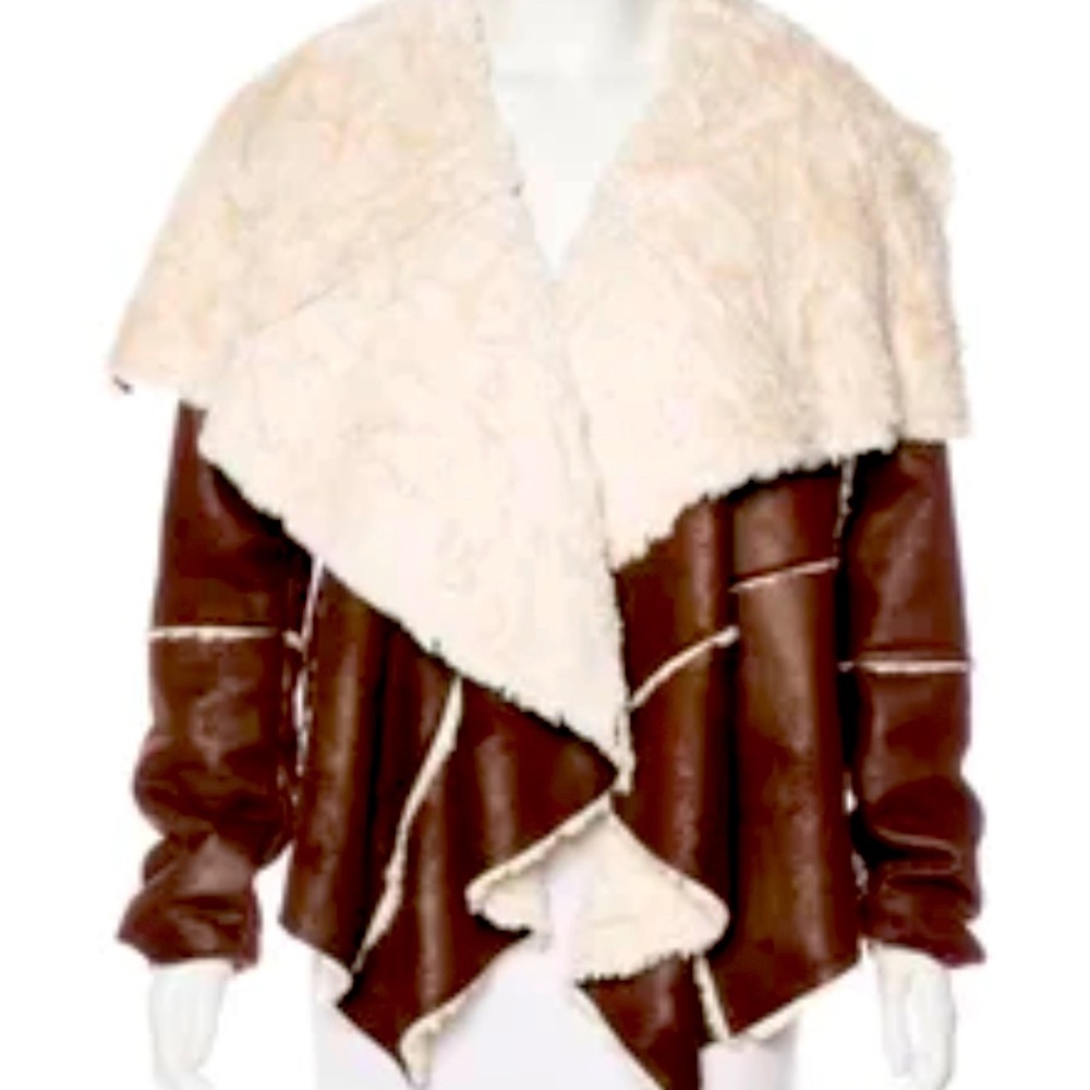 McGinn faux shearling waterfall jacket size small